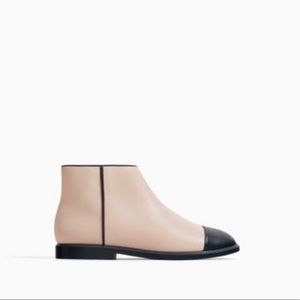 ANKLE BOOTS WITH CONTRASTING TOE CAP